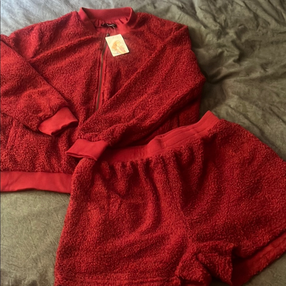 Cozy Red Women's Fleece Set